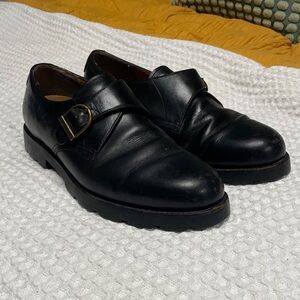 Men's Polo Ralph Lauren Black Leather Monk Strap Shoes - 11